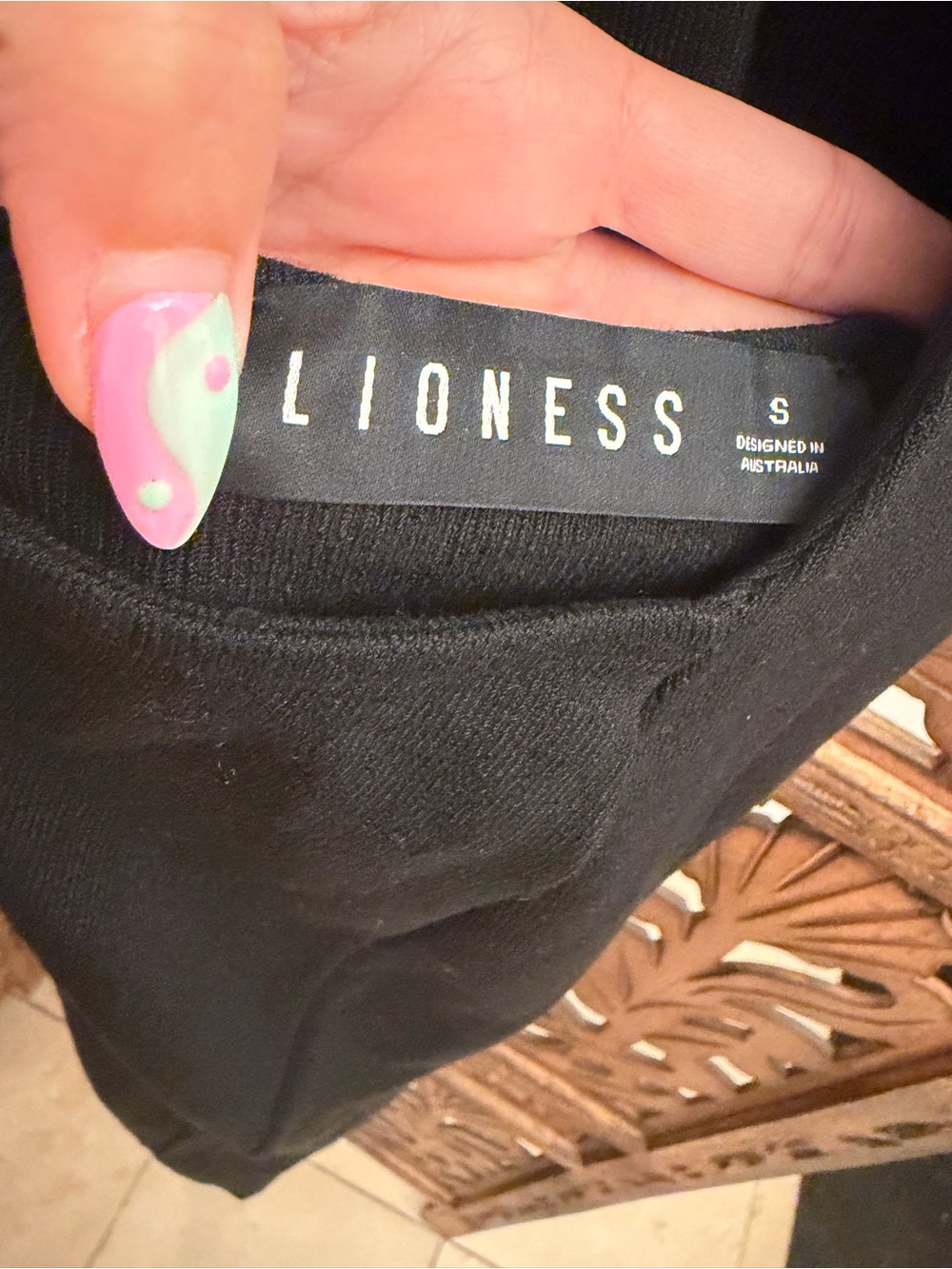 Lioness Black Ribbed Bodycon Midi Dress | Low Back Crisscross - Picture 4 of 7